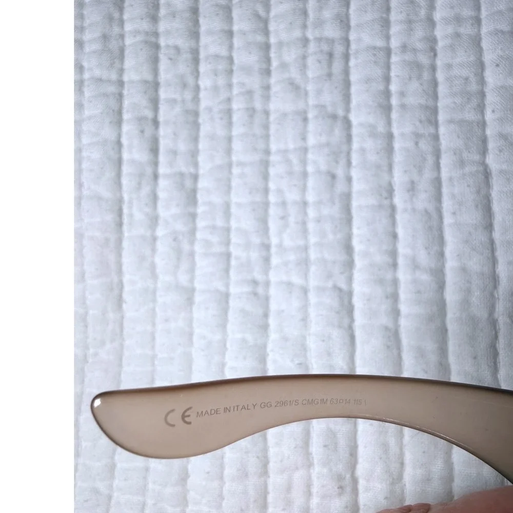 Gucci GG 2961/S Oversized Shield Sunglasses Tan Champagne Made in Italy